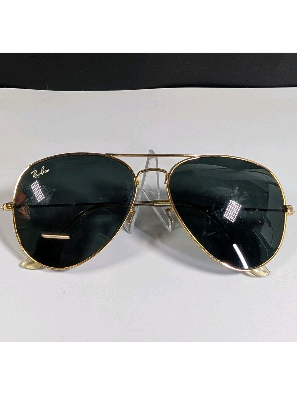 Ray-Ban Unisex Vintage Gold Green Aviator Sunglasses Bausch Lomb Classic Pilot G